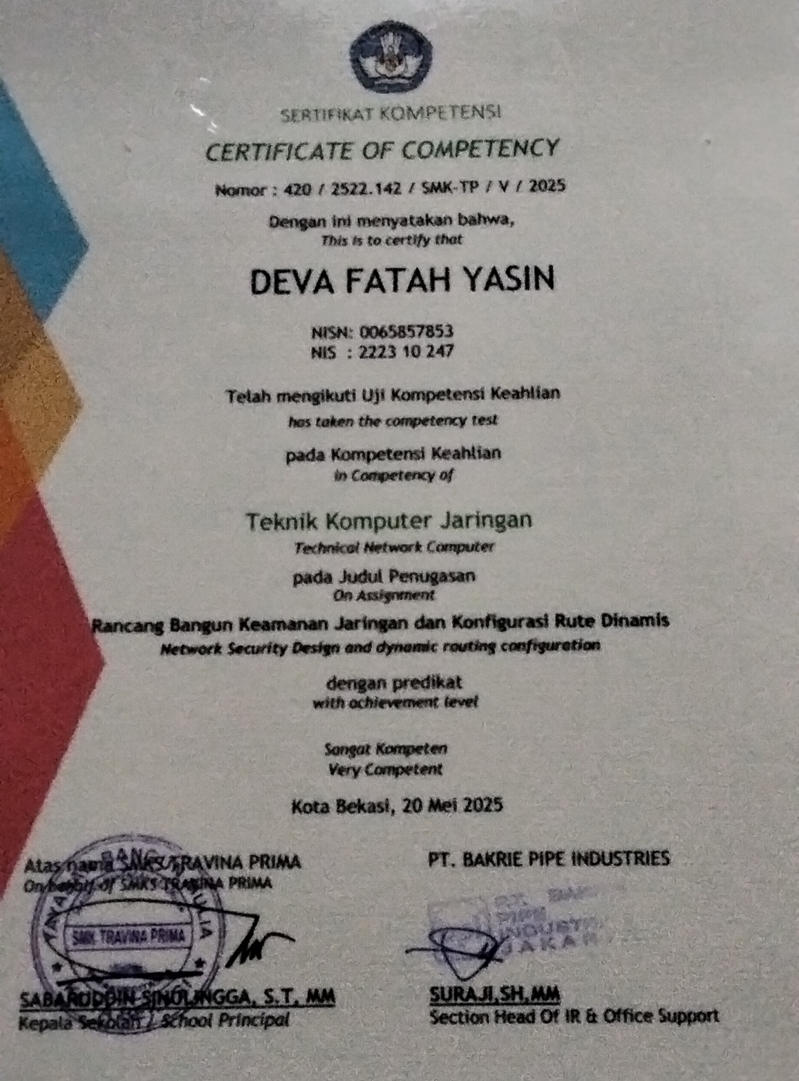 Certificate Mikrotik